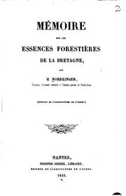 Cover of: Mémoire sur les essences forestières de la Bretagne