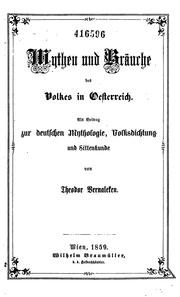 Cover of: Mythen und Bräuche des Volkes in Oesterreich: Als Beitrag zur deutschen Mythologie ...