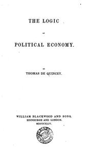 Cover of: The logic of politcal economy