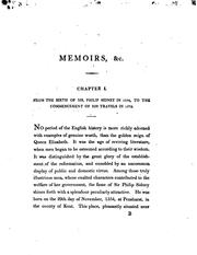 Cover of: Memoirs of the Life and Writings of Sir Philip Sidney by Thomas Zouch