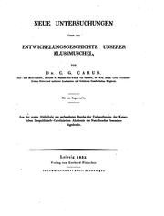 Cover of: Neue Untersuchungen über die Entwickelungsgeschichte unserer Flussmushel