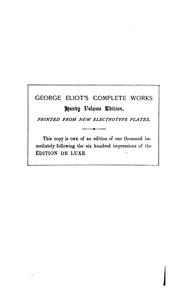 Cover of: Miscellaneous Essays ; Impressions of Theophrastus Such ; The Veil Lifted ; Brother Jacob by George Eliot