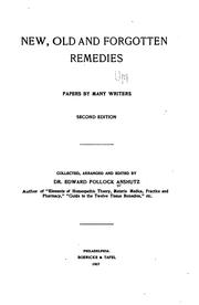Cover of: New, Old, and Forgotten Remedies: Papers by Many Writers