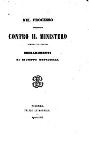 Cover of: Nel processo politico contro il ministero: democratico toscano schiarimenti