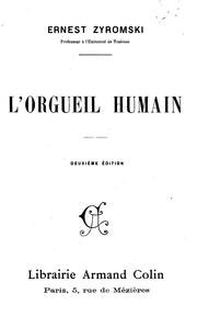 Cover of: L'orgueil humain