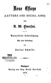 Cover of: Neue Essays(letters and Social AIMS)