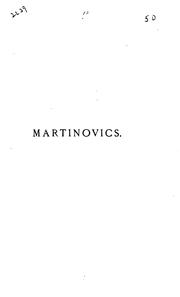 Cover of: Martinovics és társainak összeesküvése