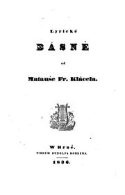 Cover of: Lyrické básně