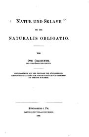Cover of: Natur und Sklave bei der naturalis Obligatio