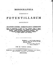 Cover of: Monographia generis potentillarum by Johann Georg Christian Lehmann