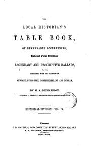 Cover of: The local historian's table book, of remarkable occurrences, historical ...