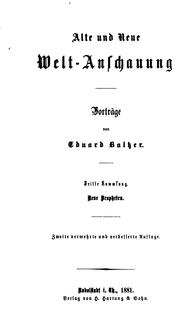 Cover of: Neue Propheten: Lichtbilder aus dem Reformationszeitalter für die Gegenwart by Eduard Baltzer