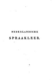 Cover of: Nederlandsche spraakleer