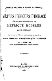 Cover of: Mètres lyriques d'Horace d'après les résultats de la métrique moderne