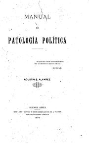 Cover of: Manual de patología política by Agustín Alvarez