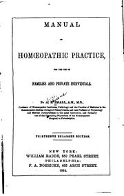 Cover of: Manual of Homoeopathic Practice, for the Use of Families and Private Individuals by Alvan Edmond Small