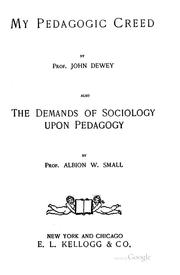 My pedagogic creed by John Dewey