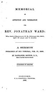 Cover of: Memorial of Affection and Veneration for Rev. Jonathan Ward: Who Died at Brentwood, N.H ...