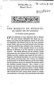 Cover of: The Marquis de Morante: His Library and Its Catalogue