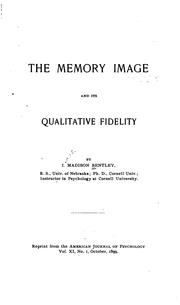 Cover of: The Memory Image and Its Qualitative Fidelity