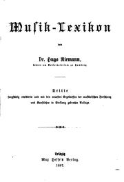 Cover of: Musik-lexikon by Hugo Riemann
