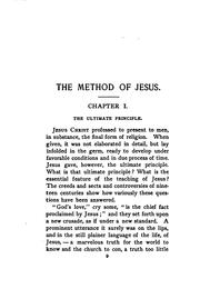 Cover of: The Method of Jesus: An Interpretation of Personal Religion
