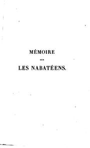 Cover of: Mémoire sur les Nabatéens