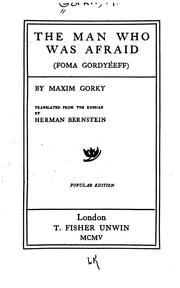 Cover of: The Man who was Afraid (Foma Gordyéeff)