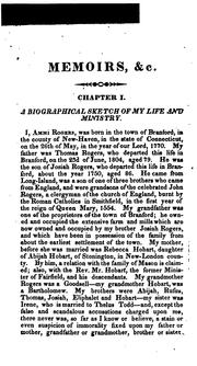 Cover of: Memoirs of the Rev. Ammi Rogers, A. M.: A Clergyman of the Episcopal Church, Educated at Yale ...