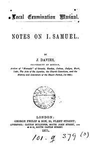 Cover of: Local examination manual. Notes on i. Samuel