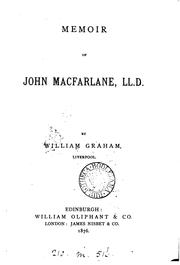 Cover of: Memoir of John Macfarlane