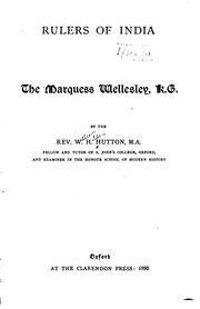 Cover of: The Marquess Wellesley, K.G.