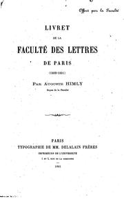 Cover of: Livret de la Faculté des lettres de Paris (1809-1891)
