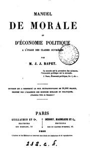 Cover of: Manuel de morale et d'économie politique à l'usage des classes ouvrières