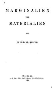 Cover of: Marginalien und Materialen