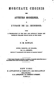 Cover of: Morceaux choisis des auteurs modernes ...