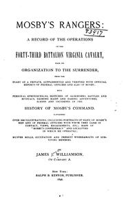 Cover of: Mosby's Rangers: A Record of the Operations of the Forty-Third Battalion Virginia Cavalry, from ...