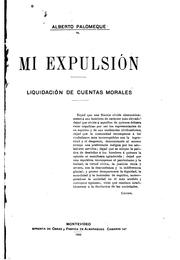 Cover of: Mi expulsión: Liquidación de Cuentas Morales...