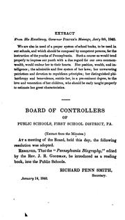 Cover of: Manual for the Directors and Teachers of Common Schools in Pennsylvania: With Forms of Reports ...