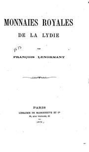 Cover of: Monnaies royales de la Lydie