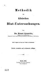 Cover of: Methodik der klinischen Blut-untersuchungen by Ernst Grawitz
