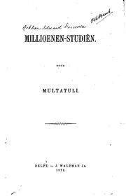 Cover of: Millioenen-studiën