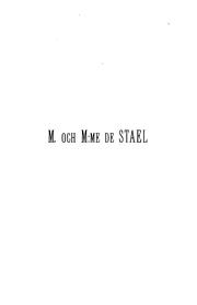 Cover of: M. och M: me de Stael, en äktenskapshistoria i bref