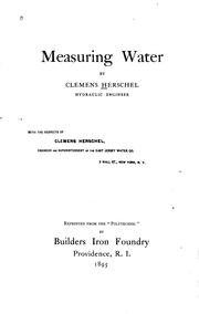 Cover of: Measuring Water