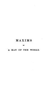 Cover of: Maxims by a man of the world, by the author of 'Lost sir Massingberd'. by James Payn