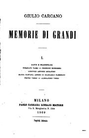Cover of: Memorie di grandi