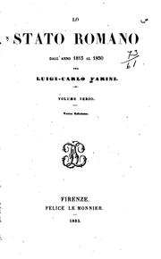 Cover of: Lo stato romano dall'anno 1815 al 1850