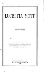 Cover of: Lucretia Mott, 1793-1880