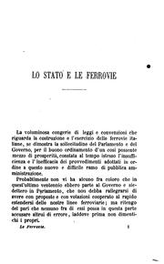 Cover of: Lo stato e le ferrovie: Riscatto ed esercizio. Note presentate al Parlamento italiano. Col testo ...
