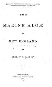 Cover of: The Marine Algae of New England and Adjacent Coast